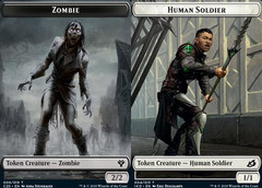 Human Soldier (004) // Zombie (009) Double-Sided Token