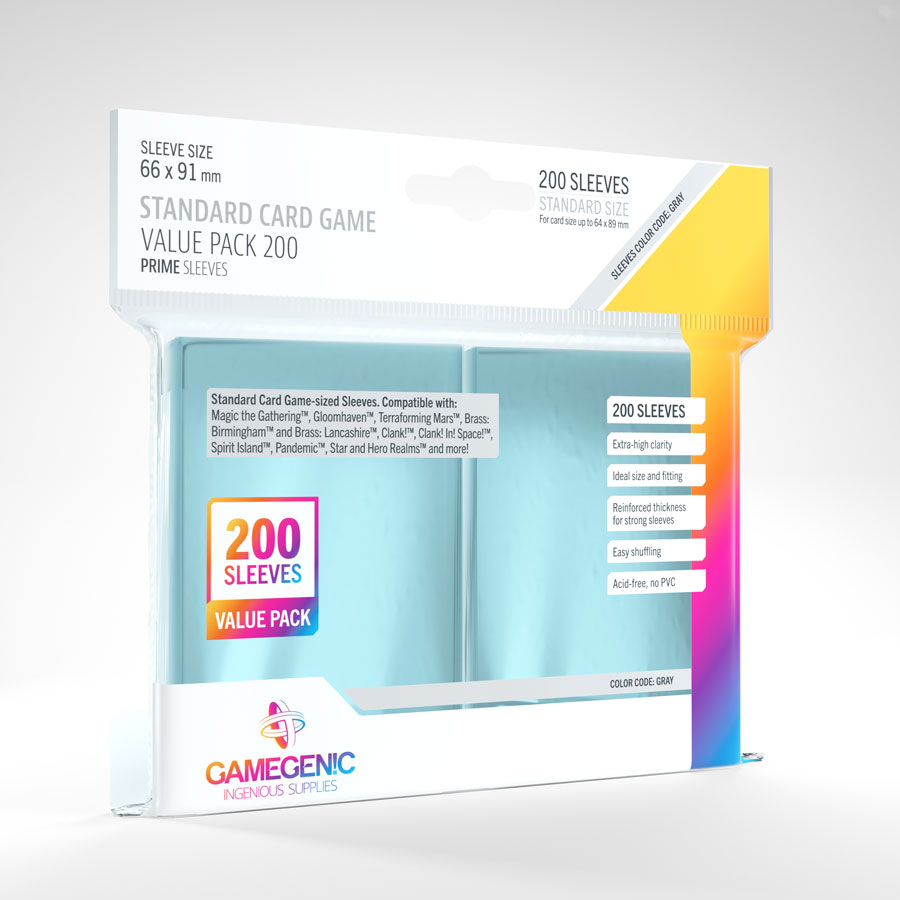 Gamegenic - Standard Card Game Value Pack 200 - Clear