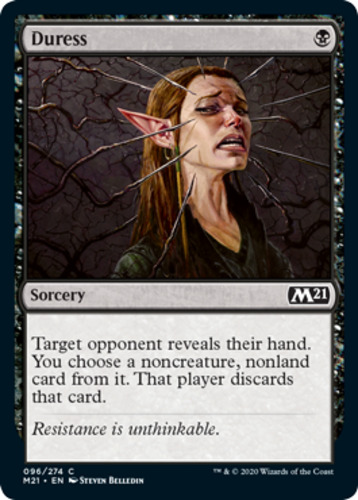 2021 Magic: The Gathering Duress アートフォイル 1x Duress - Foil MTG Core Set 2021 (M21) NM Magic Foil | eBay