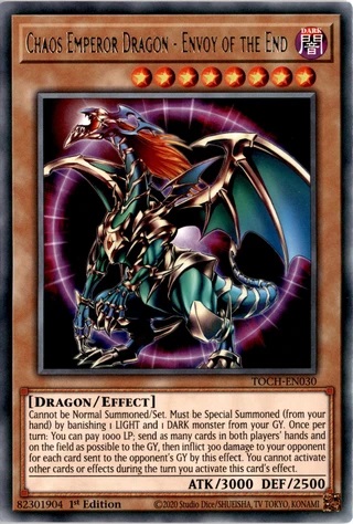Chaos Emperor Dragon - Envoy of the End - TOCH-EN030 - Collectors Rare - 1st Edition