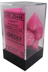 Opaque 7-Die Set Pink w/White - CHX25444