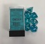 Polyhedral 7-Dice Set CHX23085 - Translucent Teal/white