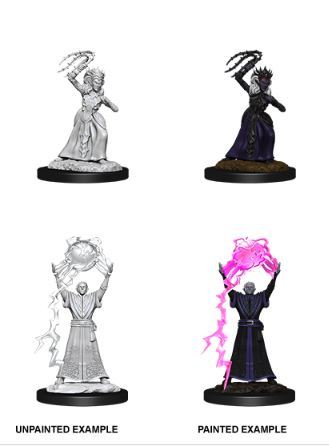 D&D Nolzurs Marvelous Miniatures: Female Drow Mage & Drow Priestess