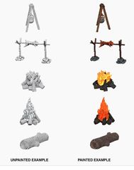 WizKids Deep Cuts Unpainted Minis: W10 Camp Fire & Sitting Log