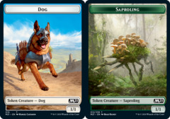 Dog (019) // Saproling (012) Double-Sided Token - Foil