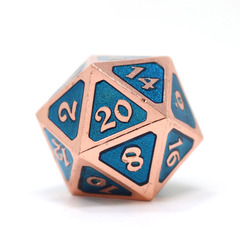 Single d20 - Mythica Copper Aquamarine