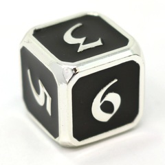 Single d6 - Mythica Platinum Onyx