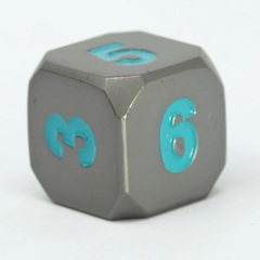 Single d6 - Forge Gunmetal w/ Teal