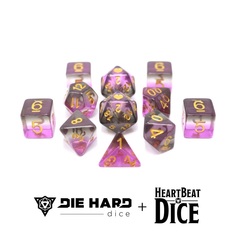 HeartBeat Dice - Translucent Asexual Pride Set