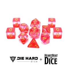 HeartBeat Dice - Translucent Lesbian Pride Set