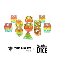 HeartBeat Dice - Translucent Pansexual Pride Set