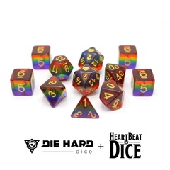 HeartBeat Dice - Translucent Rainbow Pride Set