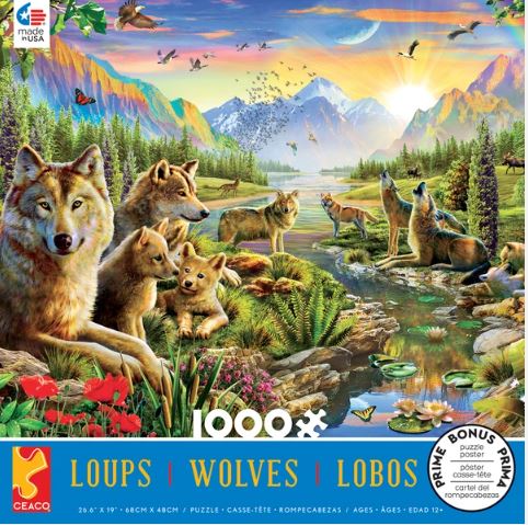 Wolves - Summer Wolf Family - 1000 Piece Puzzle