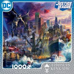 Dc Comics Thomas Kinkade - Showdown At Gotham Pier - 1000 Piece Puzzle