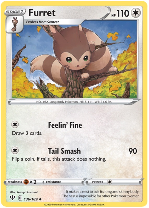 Furret - 136/189 - Uncommon Furret - 136/189 - Uncommon