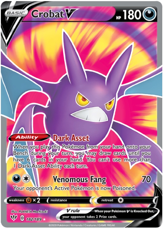 Crobat V - 182/189 - Full Art Ultra Rare Crobat V - 182/189 - Full Art Ultra Rare