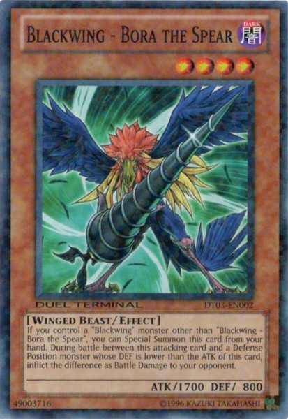 Blackwing - Bora the Spear - DT03-EN002 - Common - Duel Terminal