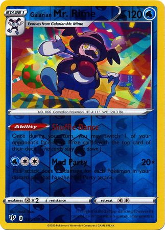 Galarian Mr. Rime - 036/189 - Rare - Reverse Holo Galarian Mr. Rime - 036/189 - Rare - Reverse Holo
