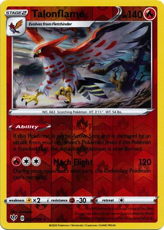 Talonflame - 032/189 - Rare - Reverse Holo