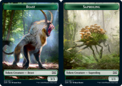 Beast (013) // Saproling (017) Double-Sided Token - Foil