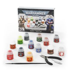 Warhammer 40k Paints + Tools Set