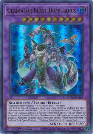 Gladiator Beast Domitianus - MP20-EN165 - Ultra Rare - 1st Edition