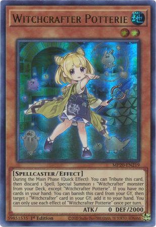 Witchcrafter Potterie - MP20-EN219 - Ultra Rare - 1st Edition