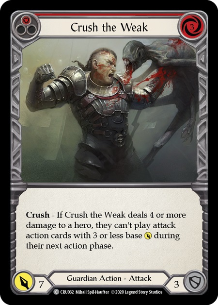Crush the Weak (Red) - Rainbow Foil - 1st Edition - Flesh & Blood Singles   FAB Booster Set Singles  Crucible of War - The Bearded Dragon Games