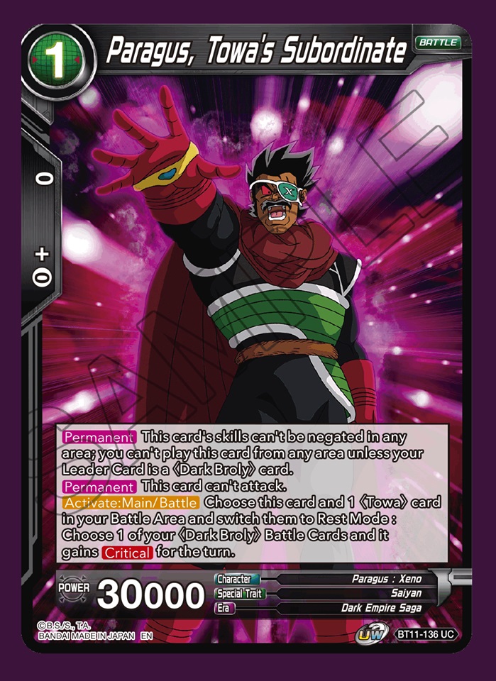 Paragus, Towas Subordinate - BT11-136 - UC - Foil