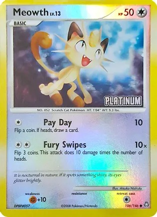 Meowth - 106/146 - Reverse Holo Burger King Promo