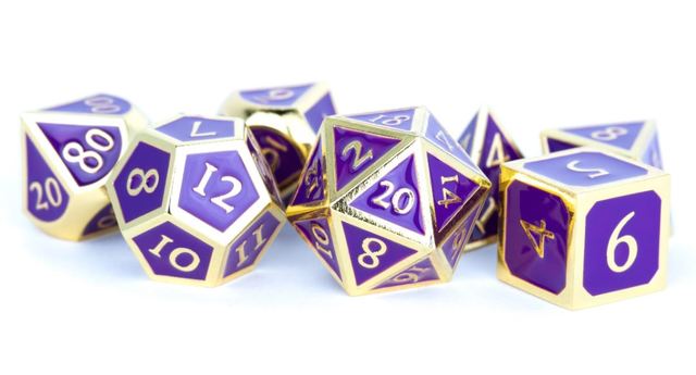 16mm Metal Poly Set: Gold with Purple