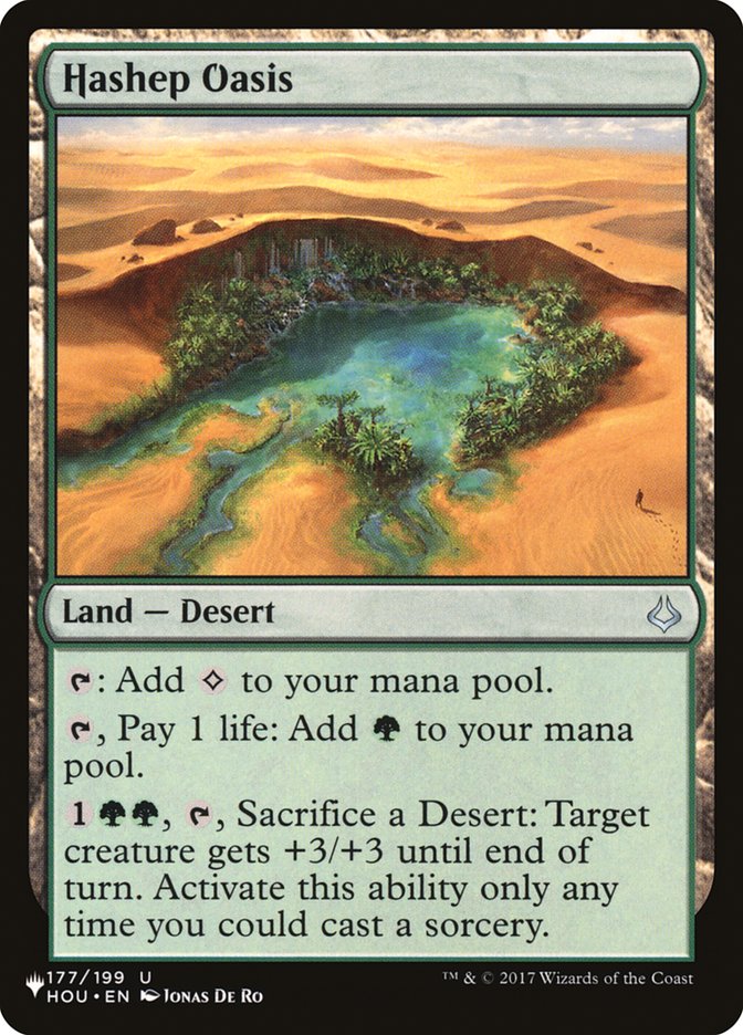 Hashep Oasis - The List