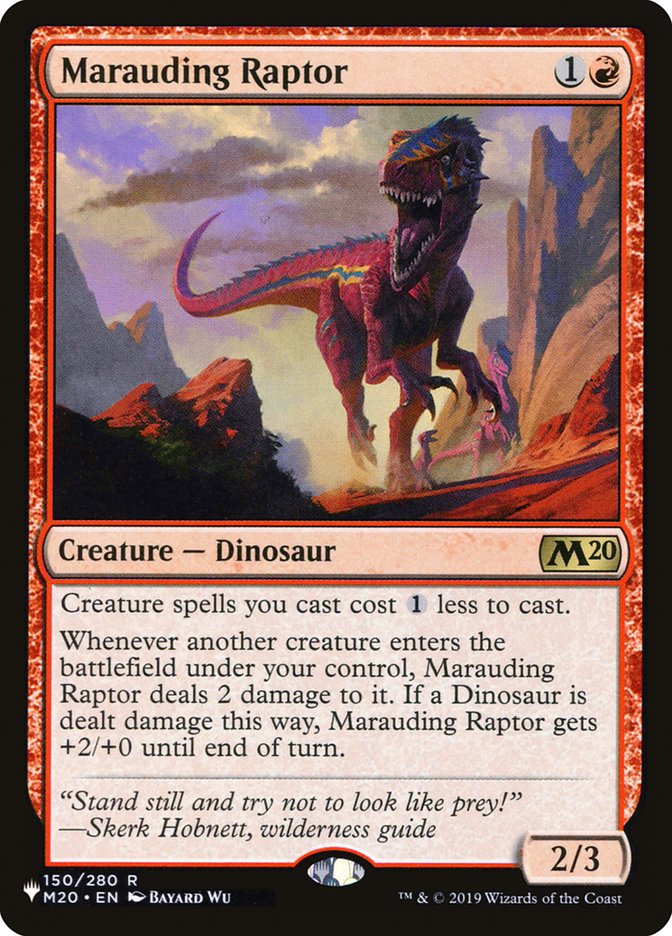Marauding Raptor - The List
