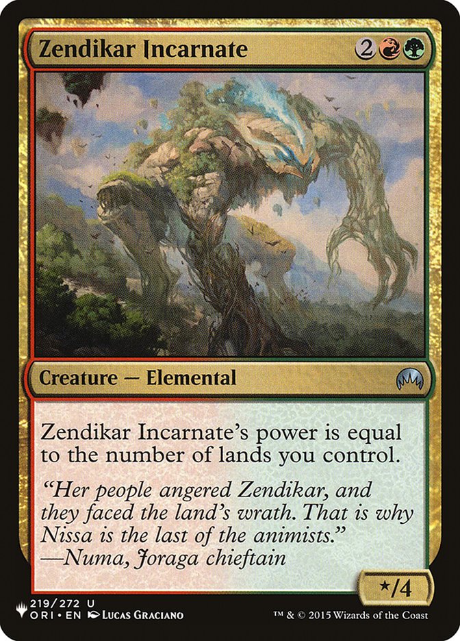 Zendikar Incarnate - The List