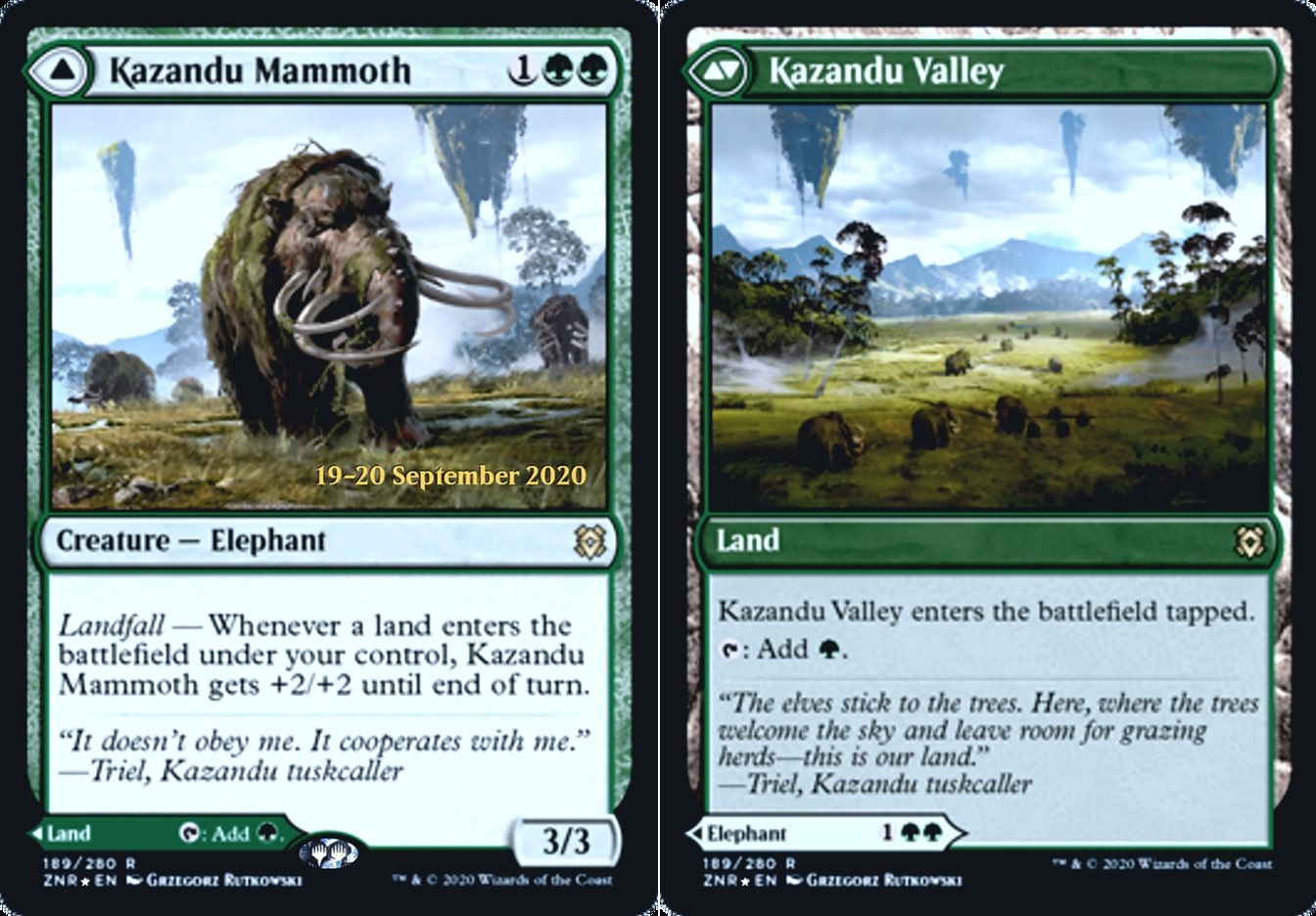 Kazandu Mammoth // Kazandu Valley - Foil - Prerelease Promo