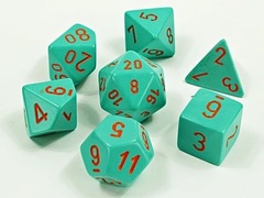 7 Heavy Dice Set - Lab Dice 4 - Turquoise/Orange - CHX30039