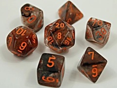 7 Heavy Dice Set - Lab Dice 4 - Copper Matrix/Orange Luminary- CHX30040