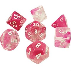 7 Heavy Dice Set - Lab Dice 4 - Clear Pink/White - CHX30042