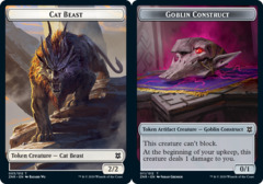 Cat Beast (003) // Goblin Construct (011) Double-Sided Token - Foil