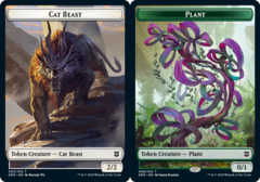 Cat Beast (003) // Plant (008) Double-Sided Token - Foil