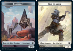 Construct (010) // Kor Warrior (004) Double-Sided Token - Foil