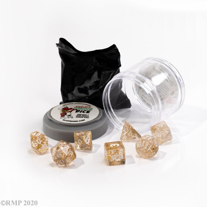 Pizza Dungeon Dice: Boss Dice - Glitter Gold