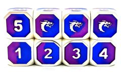 Old School RPG Dice Set: Dragon Forged - Platinum Purple & Blue