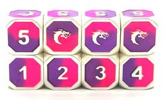 Old School RPG Dice Set: Dragon Forged - Platinum Purple & Pink