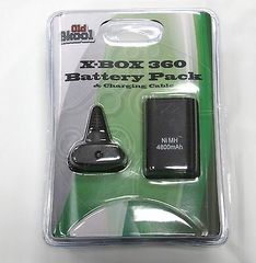 Old Skool Xbox 360 Play N Charge Kit Battery and Charging Cable - Black