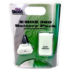Old Skool Xbox 360 Play N Charge Kit Battery and Charging cable - White
