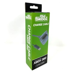 Old Skool Wireless Controller Charging Cable for MicroSoft Xbox 360 - White