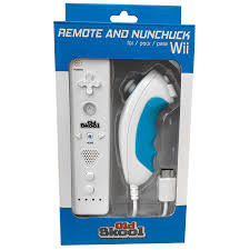 Old Skool Wii Remote and Nunchuck Combo for Wii / Wii U - White