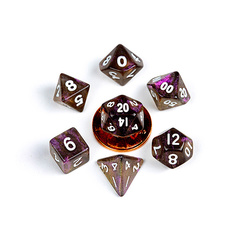 10mm Mini Stardust Acrylic Poly Dice Set: Supervolcano