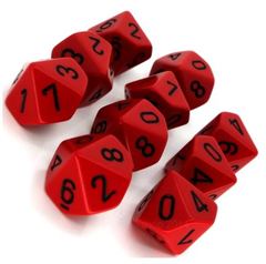 Opaque Red with Black Dice Set - CHX26214